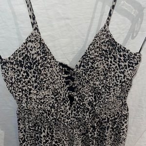 New Guess Sleeveless Long Maxi Sheer Chiffon Leopard Animal Print Dress S